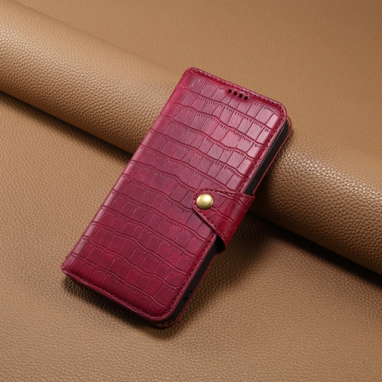 For Huawei nova 11 Pro Denior Crocodile Texture Oil Edge Leather Phone Case(Rose Red) by Denior