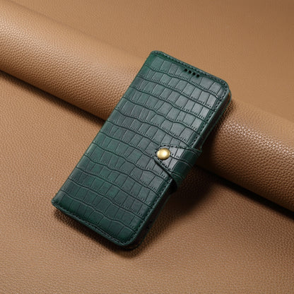 For Huawei P60 Denior Crocodile Texture Oil Edge Leather Phone Case(Green) by Denior
