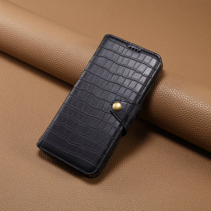 For Huawei P60 Denior Crocodile Texture Oil Edge Leather Phone Case(Black) by Denior