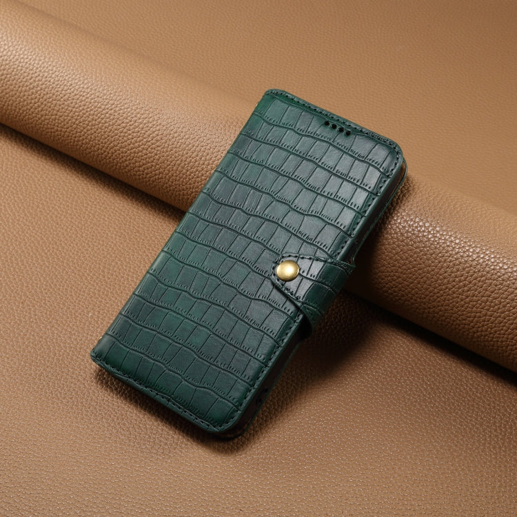 For Huawei Mate 40 Denior Crocodile Texture Oil Edge Leather Phone Case(Green) by Denior