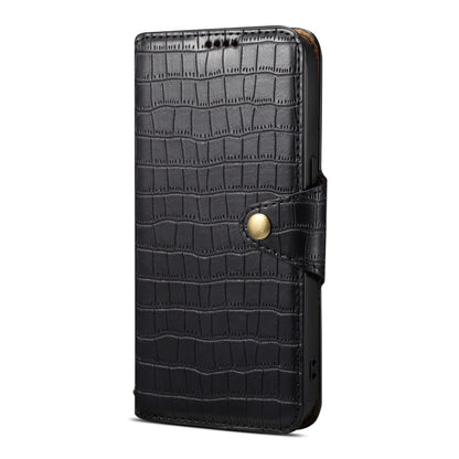For Huawei Mate 40 Denior Crocodile Texture Oil Edge Leather Phone Case(Black) by Denior