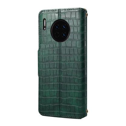 For Huawei Mate 30 Denior Crocodile Texture Oil Edge Leather Phone Case(Green) by Denior