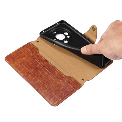 For Huawei nova 11 Pro Denior Crocodile Texture Oil Edge Leather Phone Case(Black) by Denior