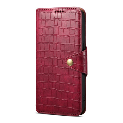 For Google Pixel 6 Denior Crocodile Texture Oil Edge Leather Phone Case(Rose Red) by Denior
