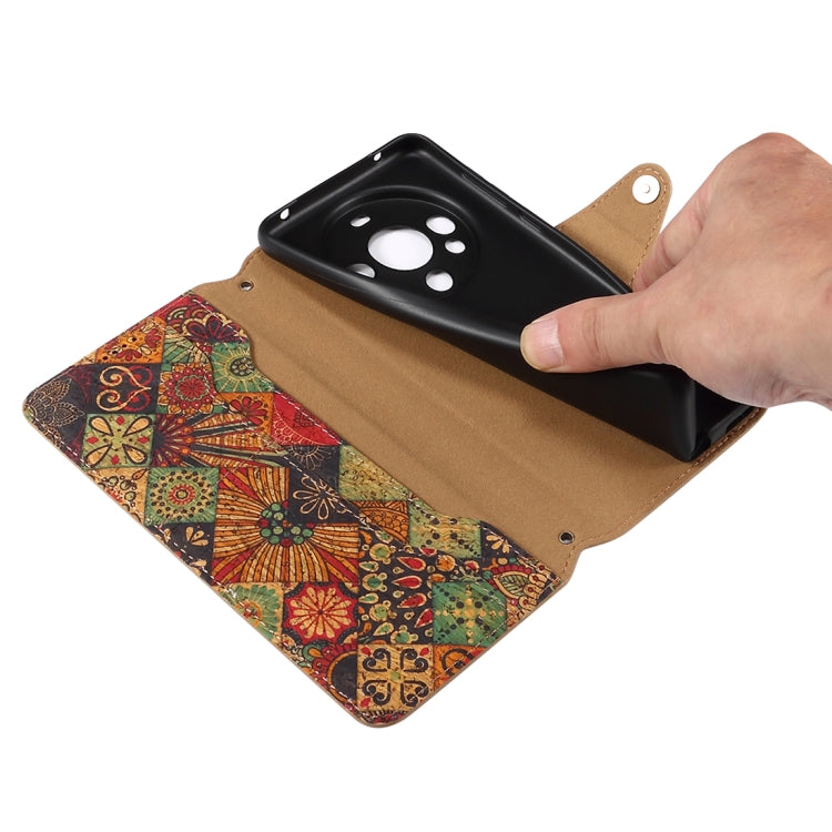 For Huawei Mate 60 Pro / Mate 60 Pro+ Denior Flower Language Series Cork Fabric Oil Edge Leather Phone Case(Spring) by Denior