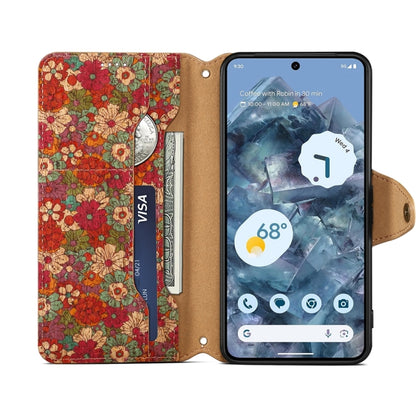 For Google Pixel 8 Denior Flower Language Series Cork Fabric Oil Edge Leather Phone Case(Summer) by Denior