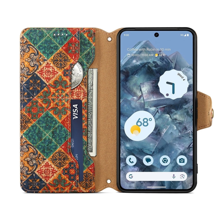 For Google Pixel 6 Pro Denior Flower Language Series Cork Fabric Oil Edge Leather Phone Case(Winter) by Denior