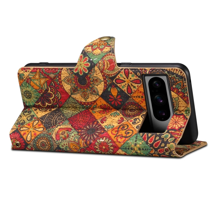 For Google Pixel 6 Denior Flower Language Series Cork Fabric Oil Edge Leather Phone Case(Autumn) by Denior