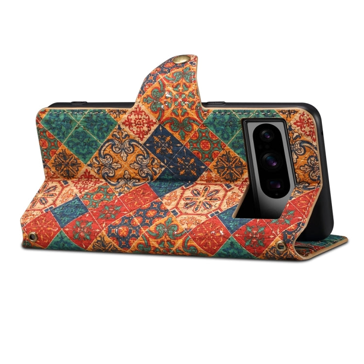 For Google Pixel 6 Denior Flower Language Series Cork Fabric Oil Edge Leather Phone Case(Winter) by Denior