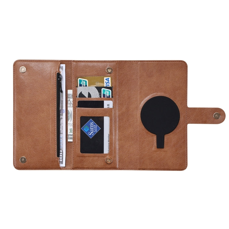 For iPhone 13 ViLi GV Series MagSafe Magnetic Zipper Leather Phone Case(Brown) by ViLi