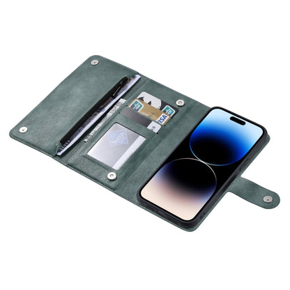 For iPhone 14 Pro Max ViLi GV Series MagSafe Magnetic Zipper Leather Phone Case(Green) by ViLi