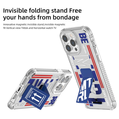 For iPhone 15 Pro Mutural Cyber Series TPU Phone Case with IML Stand(Green) by Mutural