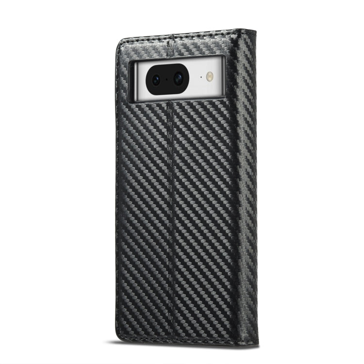 For Google Pixel 8a LC.IMEEKE Carbon Fiber Leather Phone Case(Vertical Black) by LC.IMEEKE