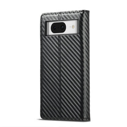 For Google Pixel 8a LC.IMEEKE Carbon Fiber Leather Phone Case(Vertical Black) by LC.IMEEKE