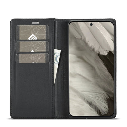 For Google Pixel 8a LC.IMEEKE Carbon Fiber Leather Phone Case(Vertical Black) by LC.IMEEKE