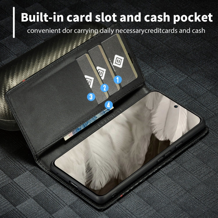 For Google Pixel 8a LC.IMEEKE Carbon Fiber Leather Phone Case(Vertical Black) by LC.IMEEKE