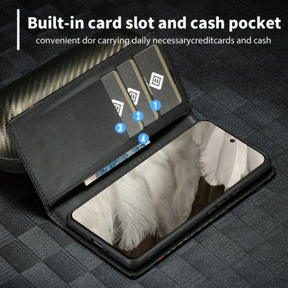 For Google Pixel 8a LC.IMEEKE Carbon Fiber Leather Phone Case(Vertical Black) by LC.IMEEKE