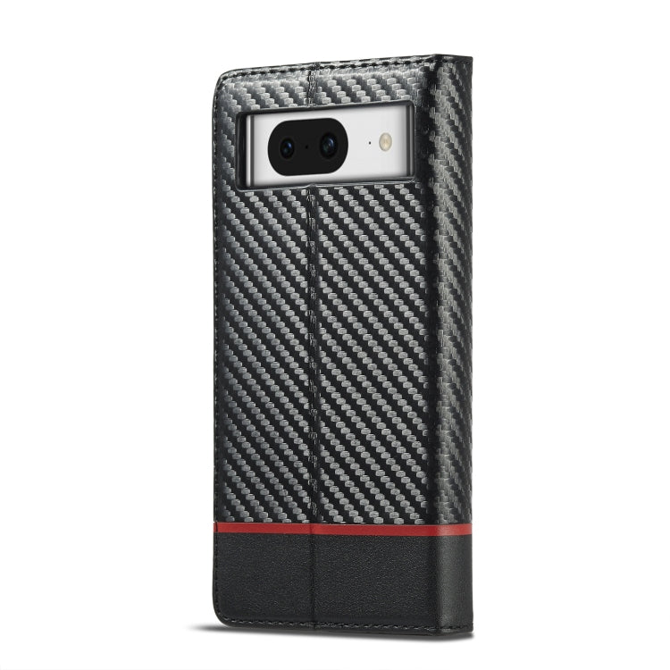 For Google Pixel 8a LC.IMEEKE Carbon Fiber Leather Phone Case(Horizontal Black) by LC.IMEEKE