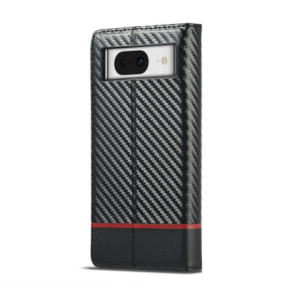 For Google Pixel 8a LC.IMEEKE Carbon Fiber Leather Phone Case(Horizontal Black) by LC.IMEEKE