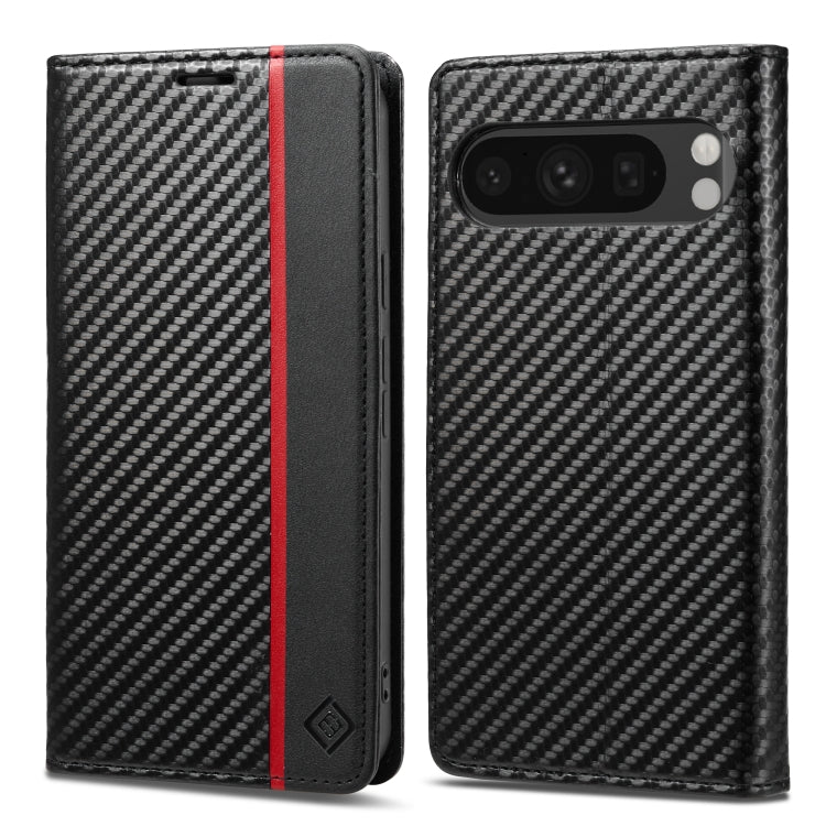 For Google Pixel 9 LC.IMEEKE Carbon Fiber Leather Phone Case(Vertical Black) by LC.IMEEKE