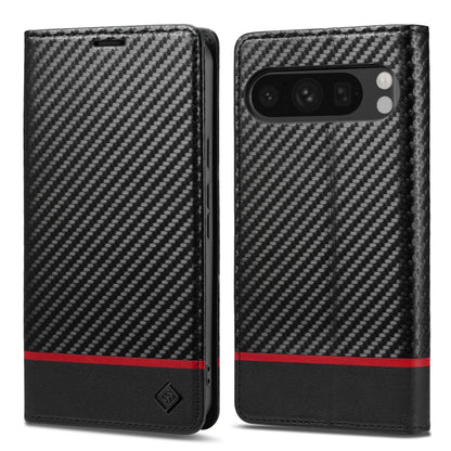 For Google Pixel 9 LC.IMEEKE Carbon Fiber Leather Phone Case(Horizontal Black) by LC.IMEEKE