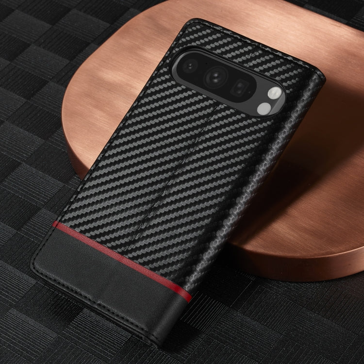 For Google Pixel 9 LC.IMEEKE Carbon Fiber Leather Phone Case(Horizontal Black) by LC.IMEEKE