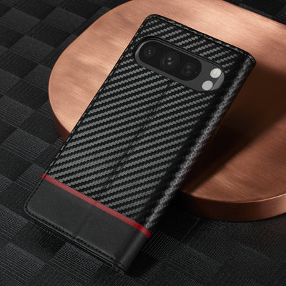For Google Pixel 9 LC.IMEEKE Carbon Fiber Leather Phone Case(Horizontal Black) by LC.IMEEKE