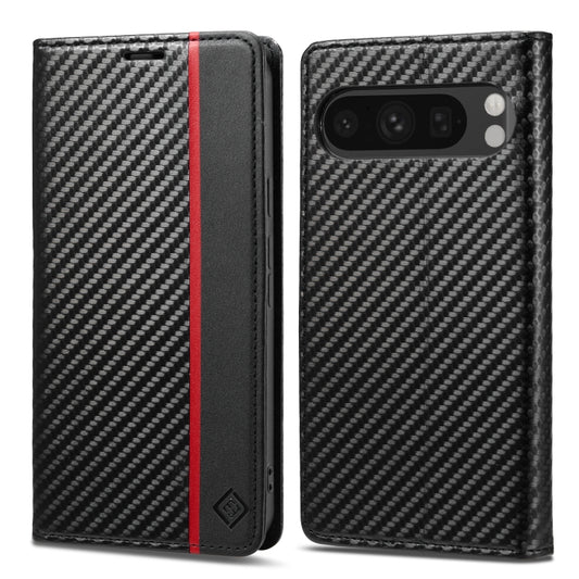 For Google Pixel 9 Pro LC.IMEEKE Carbon Fiber Leather Phone Case(Vertical Black) by LC.IMEEKE
