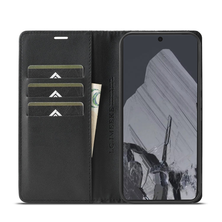 For Google Pixel 9 Pro LC.IMEEKE Carbon Fiber Leather Phone Case(Vertical Black) by LC.IMEEKE
