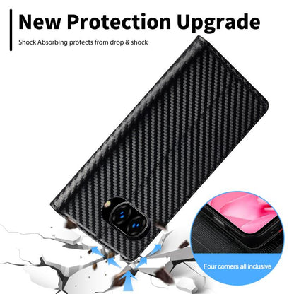 For Google Pixel 9a LC.IMEEKE Carbon Fiber Leather Phone Case(Vertical Black) by LC.IMEEKE