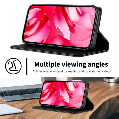 For Google Pixel 9a LC.IMEEKE Carbon Fiber Leather Phone Case(Horizontal Black) by LC.IMEEKE