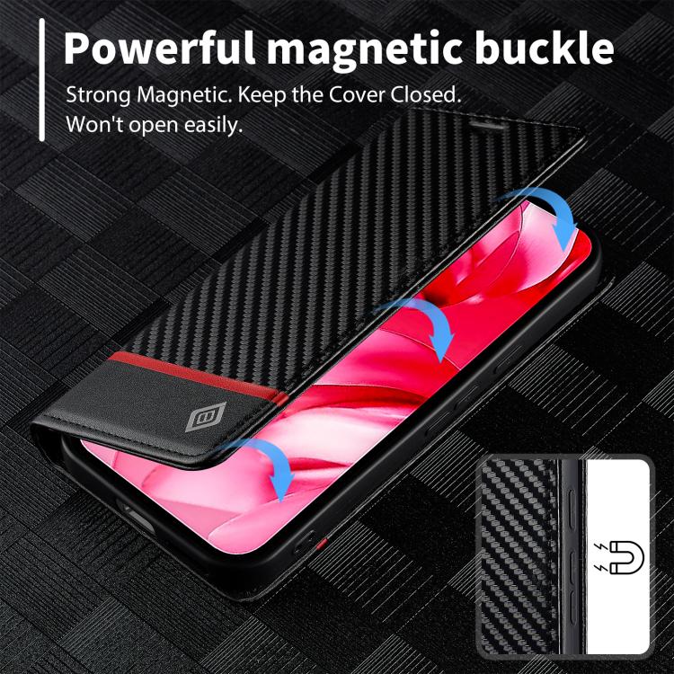 For Google Pixel 9a LC.IMEEKE Carbon Fiber Leather Phone Case(Horizontal Black) by LC.IMEEKE