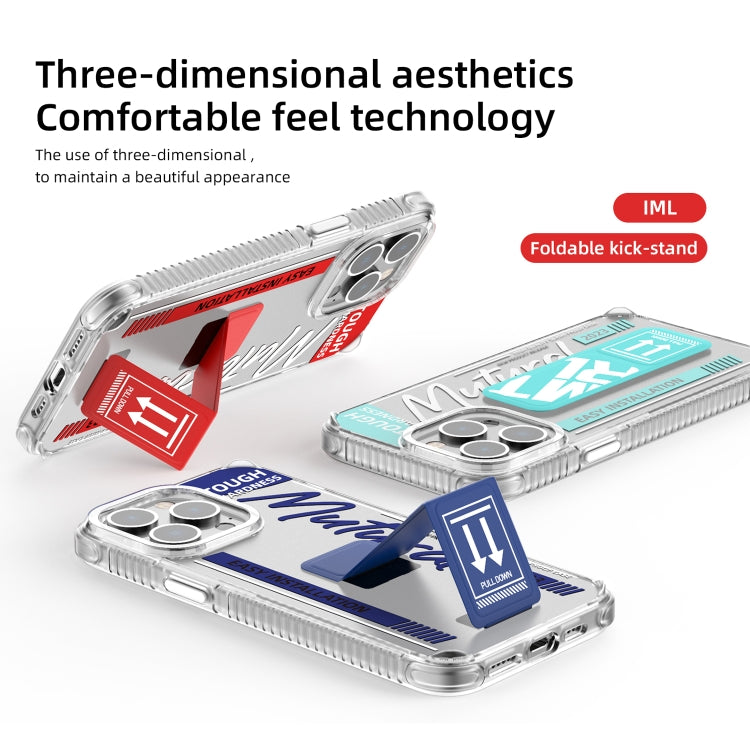 For iPhone 15 Pro Max Mutural Wing Flash Series TPU Phone Case with IML Stand(Red) by Mutural