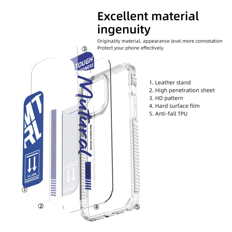 For iPhone 15 Pro Max Mutural Wing Flash Series TPU Phone Case with IML Stand(Red) by Mutural