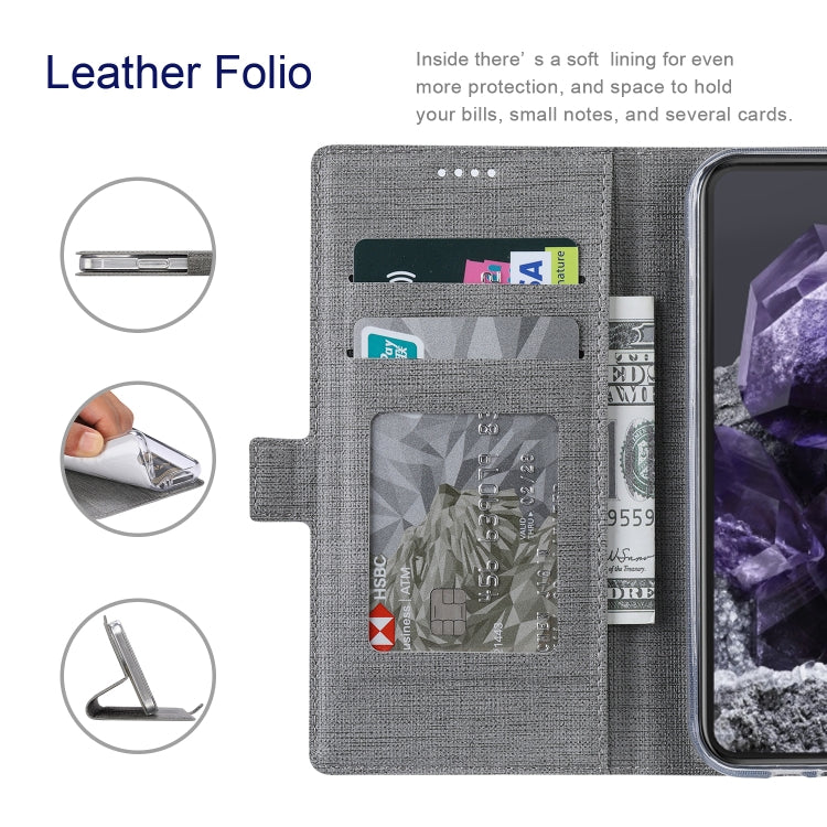 For Google Pixel 8 ViLi K Series Shockproof Magnetic Flip Leather Phone Case(Grey) by ViLi