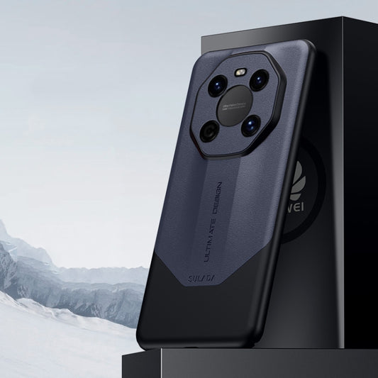 For Huawei Mate 40 SULADA Plain Leather + PC Shockproof Phone Case(Blue) by SULADA