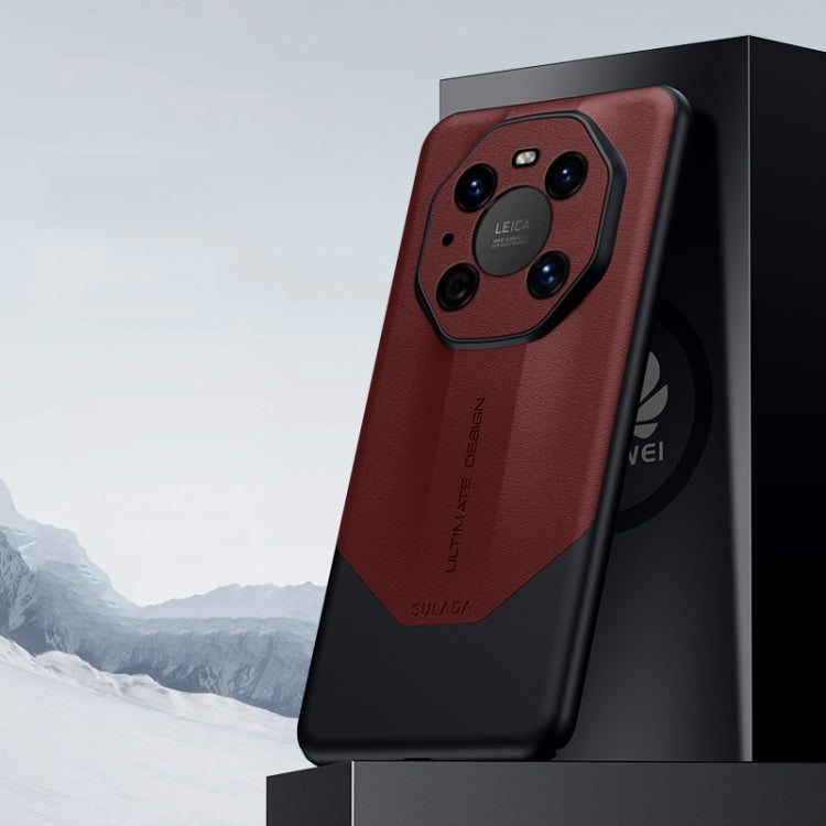 For Huawei Mate 40 Pro SULADA Plain Leather + PC Shockproof Phone Case(Red) by SULADA