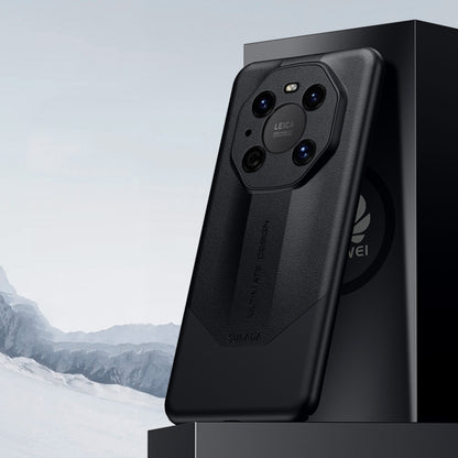 For Huawei Mate 40 Pro SULADA Plain Leather + PC Shockproof Phone Case(Black) by SULADA