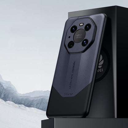 For Huawei Mate 40 Pro SULADA Plain Leather + PC Shockproof Phone Case(Blue) by SULADA