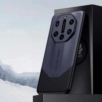 For Huawei Mate 40 RS Porsche Design SULADA Plain Leather + PC Shockproof Phone Case(Blue) by SULADA