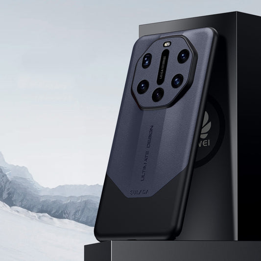 For Huawei Mate 40 RS Porsche Design SULADA Plain Leather + PC Shockproof Phone Case(Blue) by SULADA