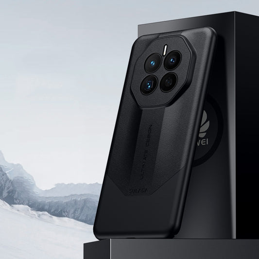 For Huawei Mate 50 SULADA Plain Leather + PC Shockproof Phone Case(Black) by SULADA