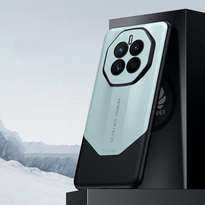 For Huawei Mate 50 SULADA Plain Leather + PC Shockproof Phone Case(Green) by SULADA