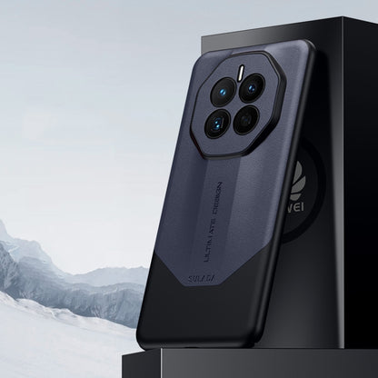 For Huawei Mate 50 SULADA Plain Leather + PC Shockproof Phone Case(Blue) by SULADA