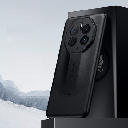 For Huawei Mate 50 Pro SULADA Plain Leather + PC Shockproof Phone Case(Black) by SULADA