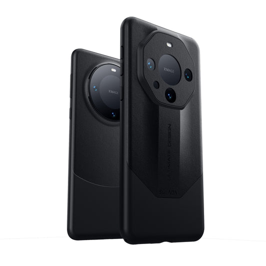 For Huawei Mate 50 Pro SULADA Plain Leather + PC Shockproof Phone Case(Black) by SULADA