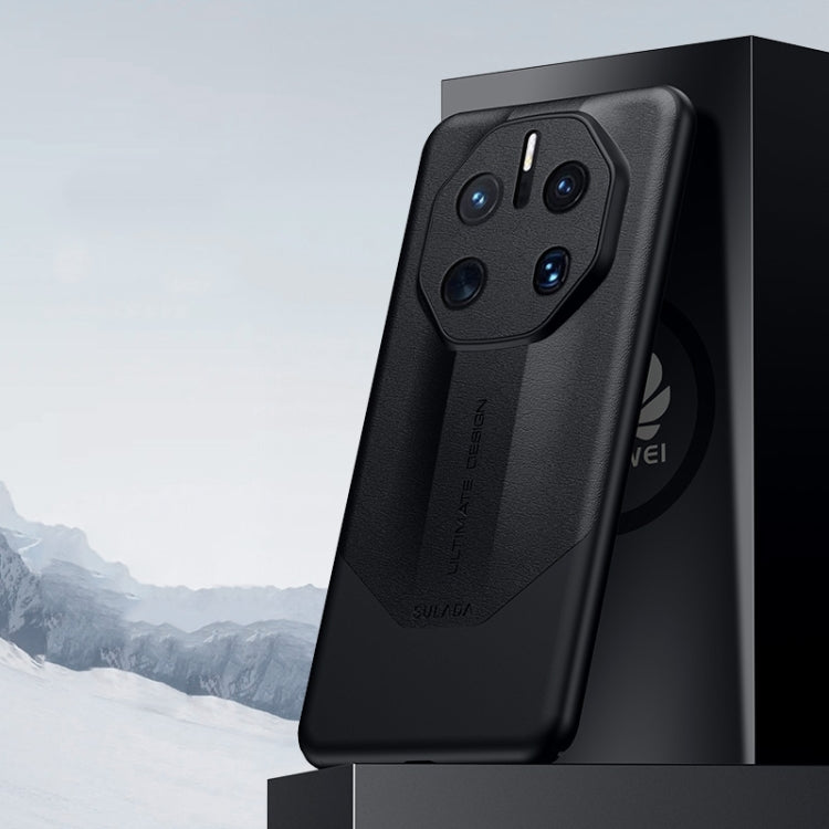 For Huawei Mate 50 RS Porsche Design SULADA Plain Leather + PC Shockproof Phone Case(Black) by SULADA