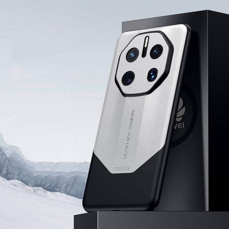 For Huawei Mate 50 RS Porsche Design SULADA Plain Leather + PC Shockproof Phone Case(White) by SULADA