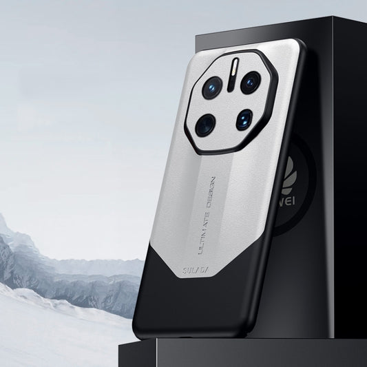 For Huawei Mate 50 RS Porsche Design SULADA Plain Leather + PC Shockproof Phone Case(White) by SULADA