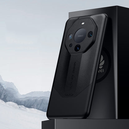 For Huawei Mate 60 SULADA Plain Leather + PC Shockproof Phone Case(Black) by SULADA